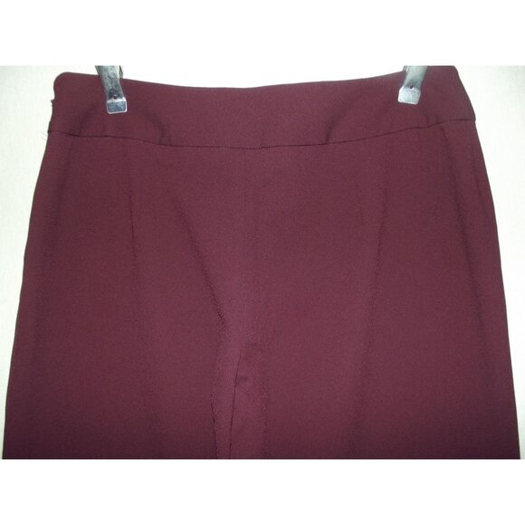 Victoria's Secret Moda Dress Pants 0x 34"inseam Wine Burgundy low rise Flare Leg - Picture 6 of 7